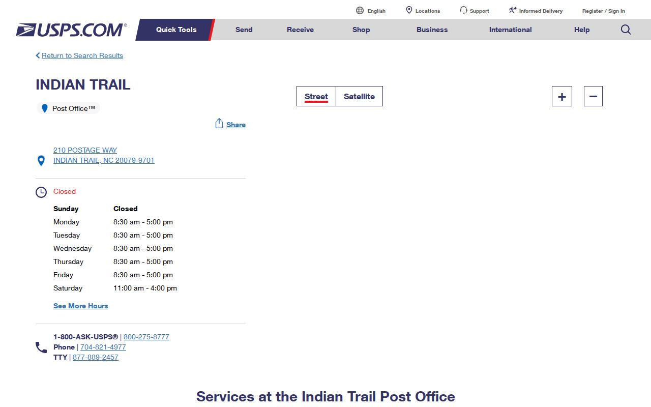 Indian Trail ZIP code directory Indian Trail Post Office location