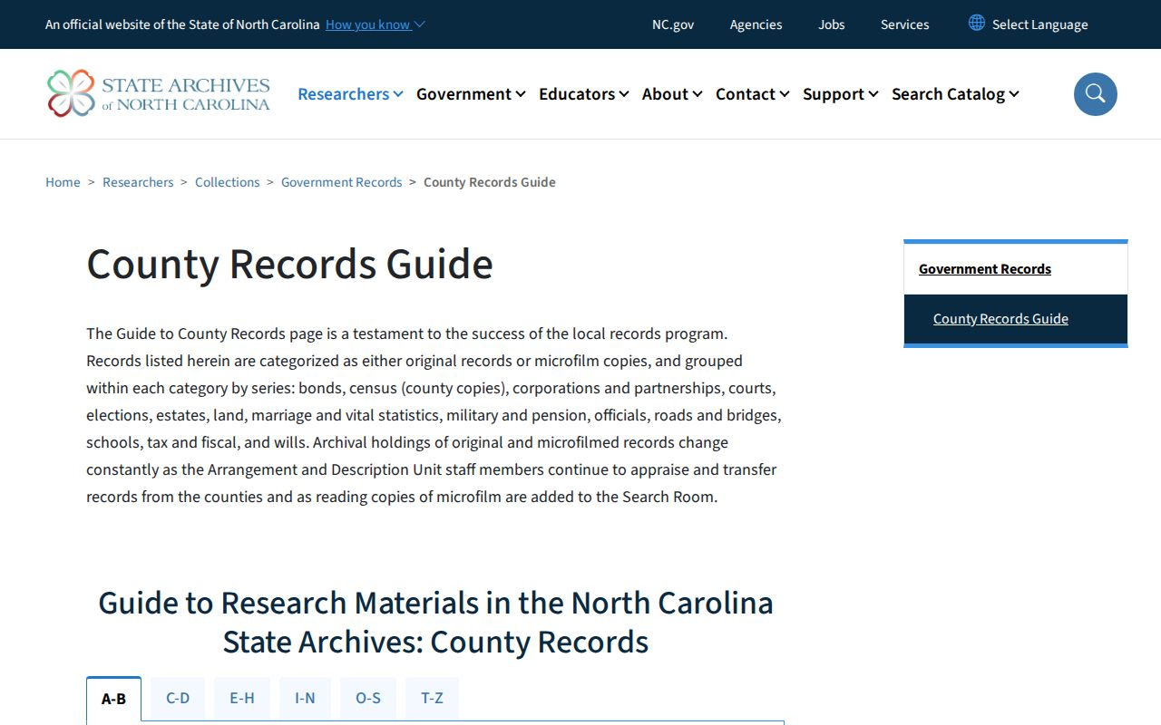 Indian Trail previous residents North Carolina Archives county records guide